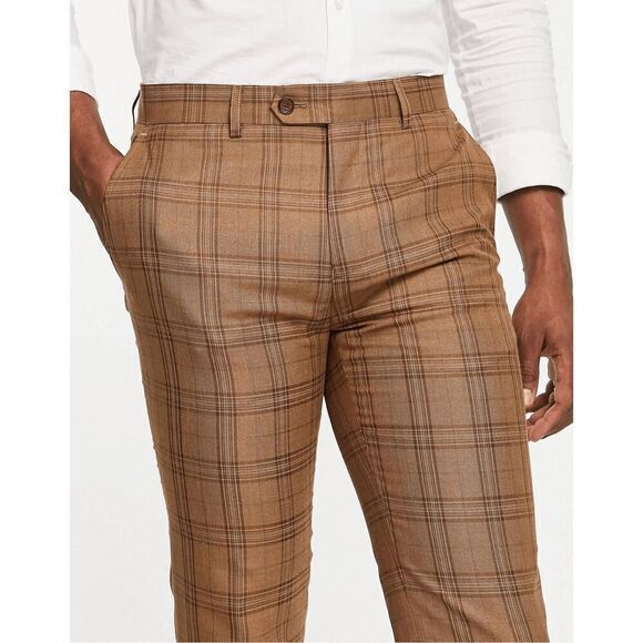 NEW Gianni Feraud Men’s 32x32 Skinny Cropped Suit Pants - Picture 3 of 8